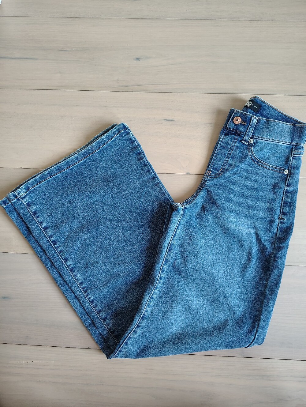 Rewash Wide-Leg Blue Denim Jeans